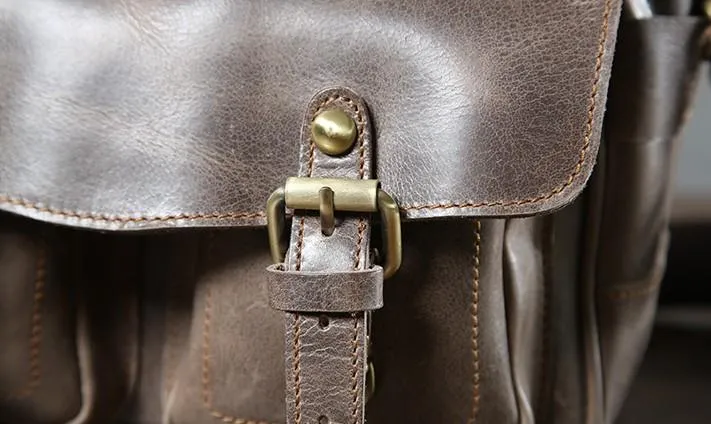 Handmade Leather Mens Cool Shoulder Bag Messenger Bag Camera Bag Cycling Bag for men