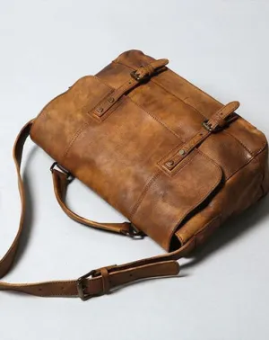 Handmade Leather Mens Cool Shoulder Bag Messenger Bag for men