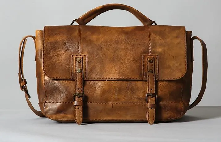 Handmade Leather Mens Cool Shoulder Bag Messenger Bag for men