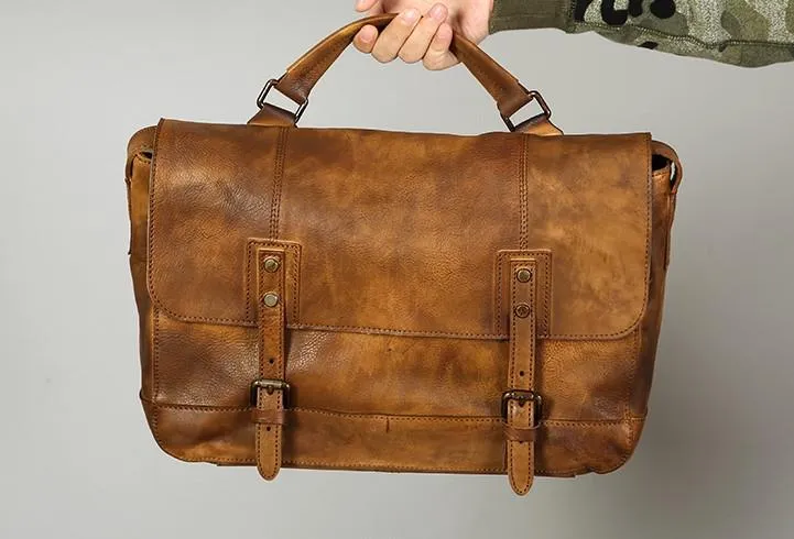 Handmade Leather Mens Cool Shoulder Bag Messenger Bag for men