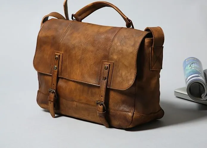 Handmade Leather Mens Cool Shoulder Bag Messenger Bag for men