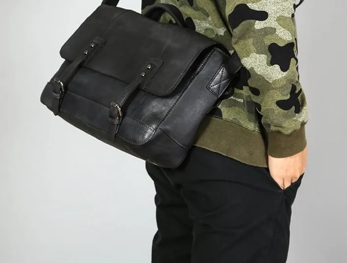 Handmade Leather Mens Cool Shoulder Bag Messenger Bag for men