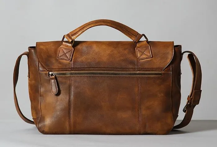 Handmade Leather Mens Cool Shoulder Bag Messenger Bag for men