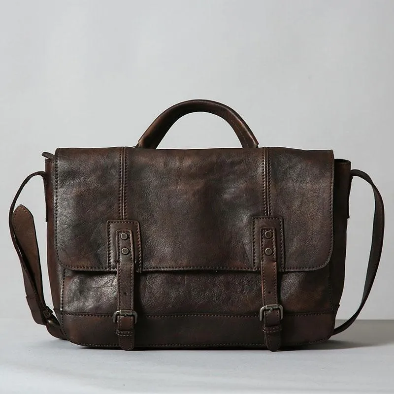 Handmade Leather Mens Cool Shoulder Bag Messenger Bag for men