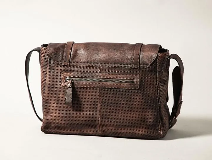 Handmade Leather Mens Cool Shoulder Bags Messenger Bag Cycling Bag for men
