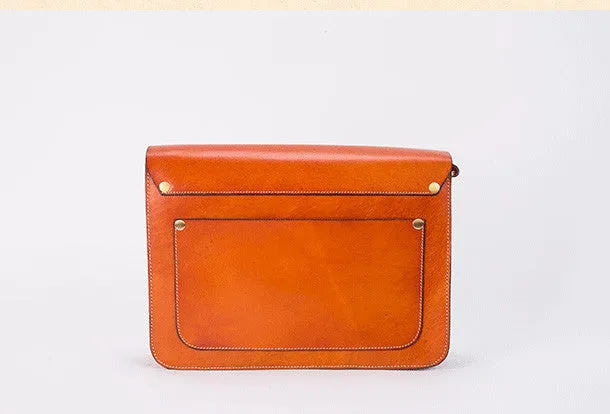 Handmade leather mens Messenger Bags School shoulder bags for Men