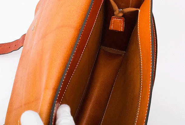 Handmade leather mens Messenger Bags School shoulder bags for Men