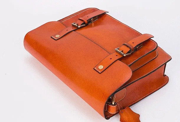 Handmade leather mens Messenger Bags School shoulder bags for Men