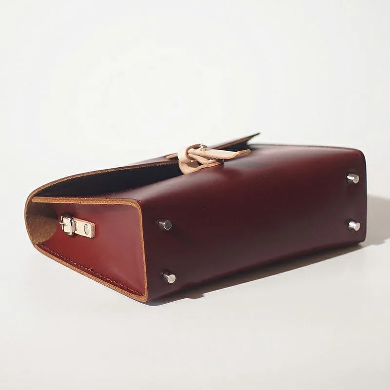 Handmade Leather Red Womens Handbag Fashion Shoulder Bag for Women