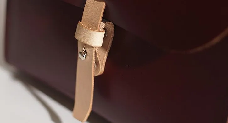 Handmade Leather Red Womens Handbag Fashion Shoulder Bag for Women