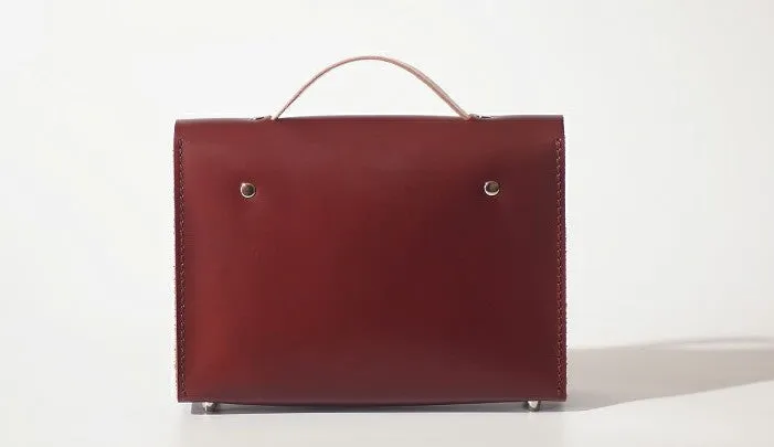 Handmade Leather Red Womens Handbag Fashion Shoulder Bag for Women