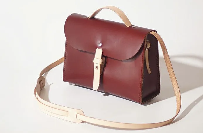 Handmade Leather Red Womens Handbag Fashion Shoulder Bag for Women