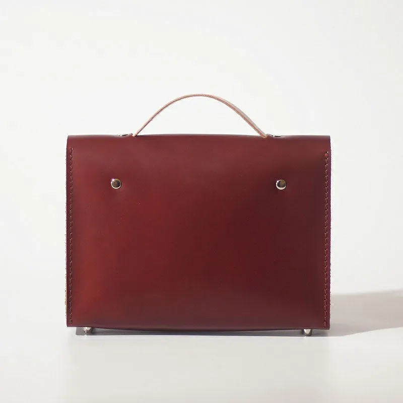 Handmade Leather Red Womens Handbag Fashion Shoulder Bag for Women