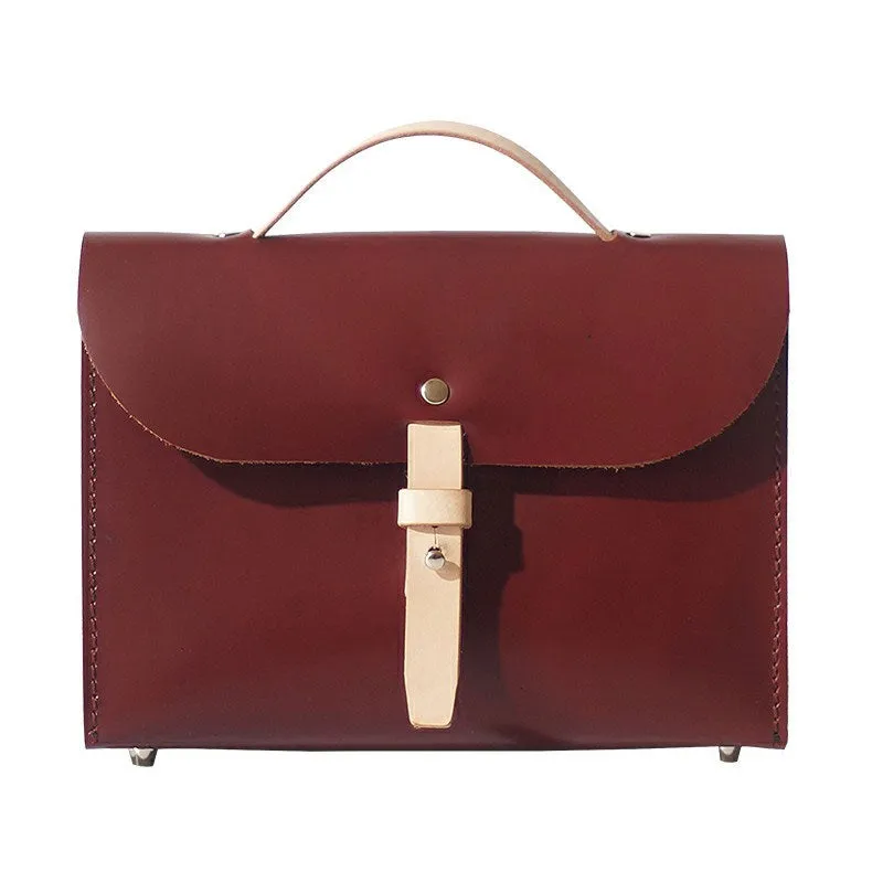 Handmade Leather Red Womens Handbag Fashion Shoulder Bag for Women