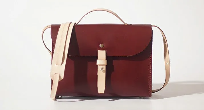 Handmade Leather Red Womens Handbag Fashion Shoulder Bag for Women