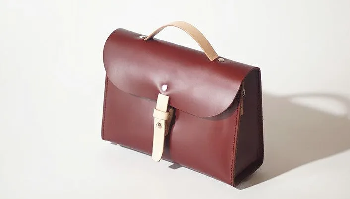 Handmade Leather Red Womens Handbag Fashion Shoulder Bag for Women