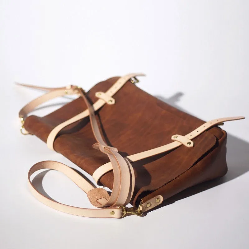 Handmade Leather Tan Mens Messenger Bag Cool Handbag Briefcase for Men