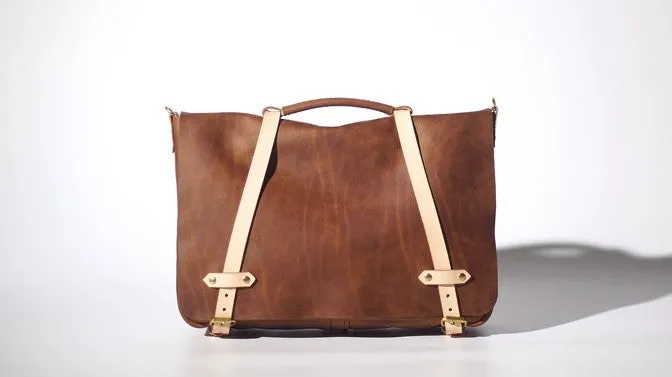 Handmade Leather Tan Mens Messenger Bag Cool Handbag Briefcase for Men