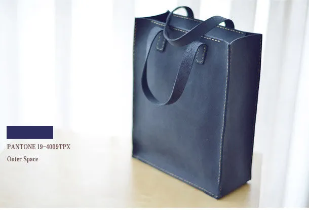 Handmade Leather tote handbag bag vintage purse women leather zip