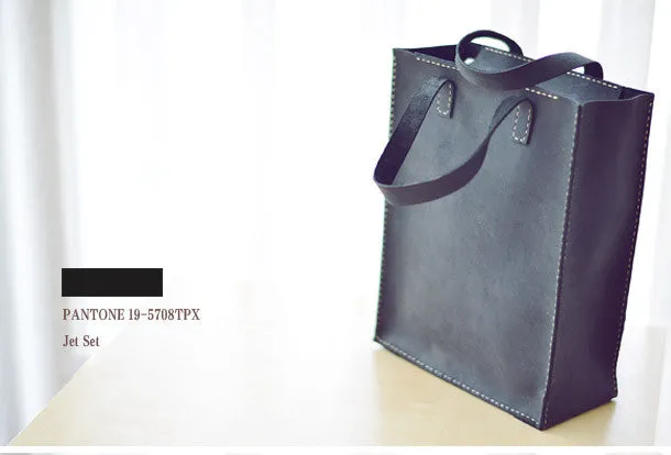 Handmade Leather tote handbag bag vintage purse women leather zip