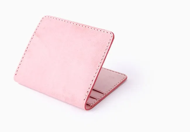 Handmade Leather Womens Slim License Wallet Front Pocket Wallet Slim Card Wallet for Women