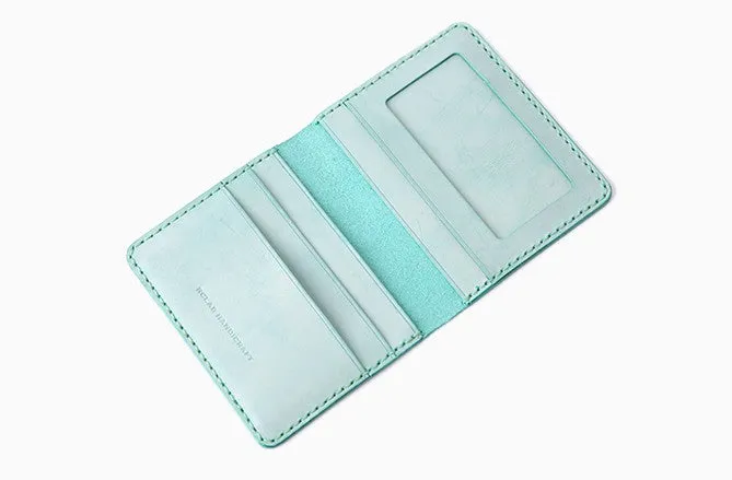 Handmade Leather Womens Slim License Wallet Front Pocket Wallet Slim Card Wallet for Women