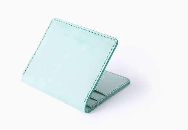 Handmade Leather Womens Slim License Wallet Front Pocket Wallet Slim Card Wallet for Women