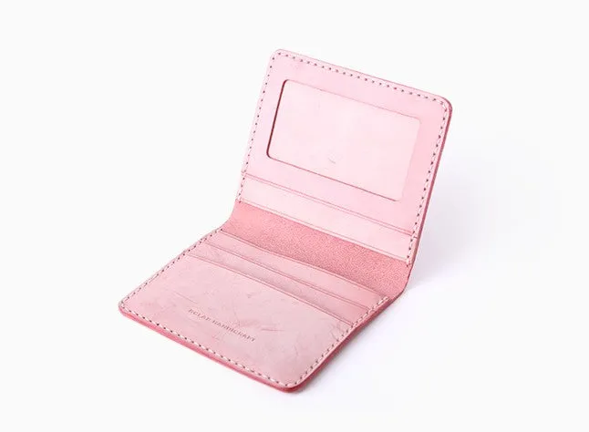 Handmade Leather Womens Slim License Wallet Front Pocket Wallet Slim Card Wallet for Women