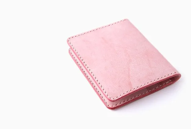 Handmade Leather Womens Slim License Wallet Front Pocket Wallet Slim Card Wallet for Women