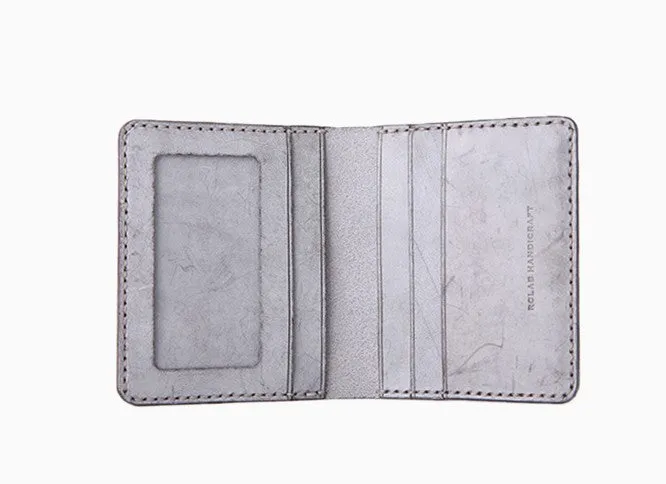 Handmade Leather Womens Slim License Wallet Front Pocket Wallet Slim Card Wallet for Women