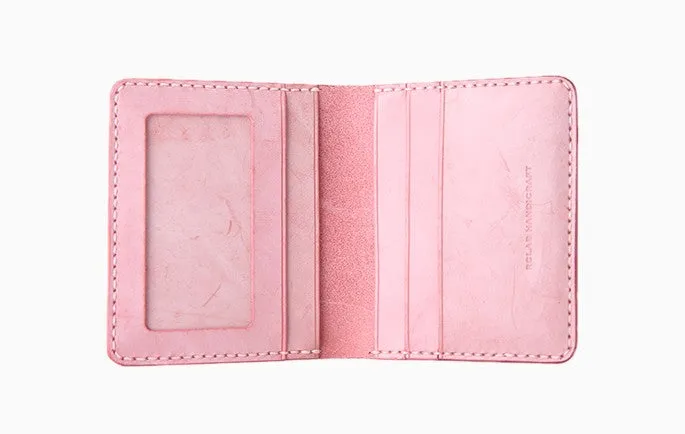 Handmade Leather Womens Slim License Wallet Front Pocket Wallet Slim Card Wallet for Women