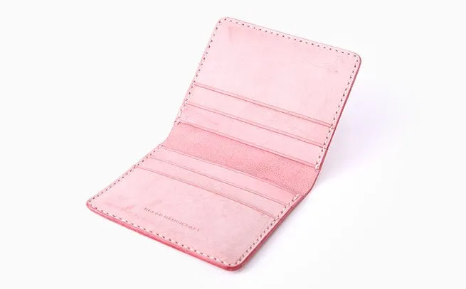 Handmade Leather Womens Slim License Wallet Front Pocket Wallet Slim Card Wallet for Women