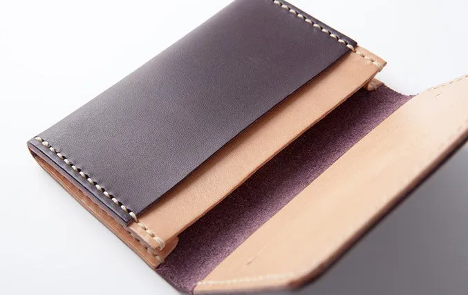 Handmade Leather Womens Small Card Wallet Front Pocket Wallet Card Holder for Women