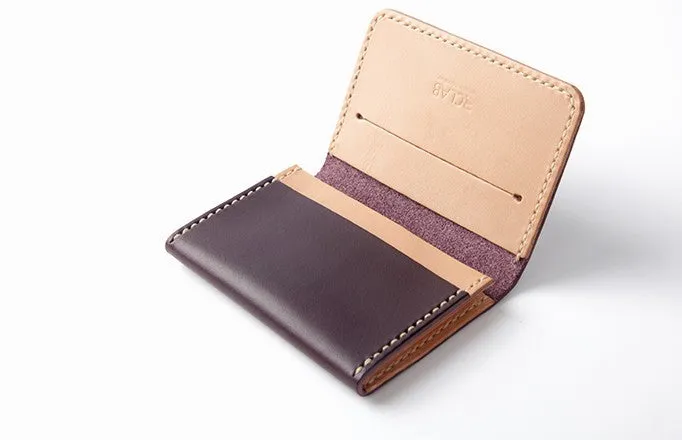 Handmade Leather Womens Small Card Wallet Front Pocket Wallet Card Holder for Women
