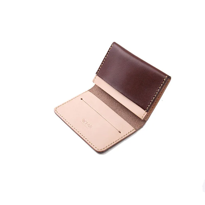 Handmade Leather Womens Small Card Wallet Front Pocket Wallet Card Holder for Women