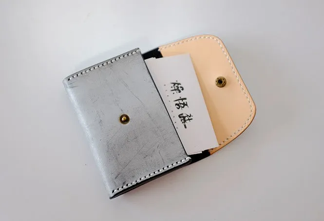 Handmade LEATHER Womens Small Card Wallet Leather Card Small Wallet FOR Women