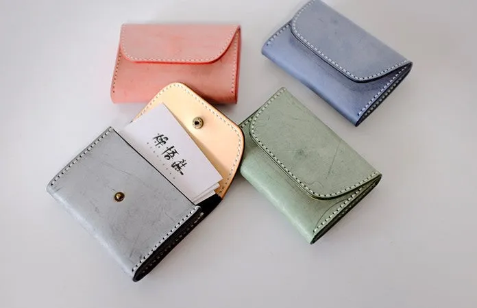 Handmade LEATHER Womens Small Card Wallet Leather Card Small Wallet FOR Women