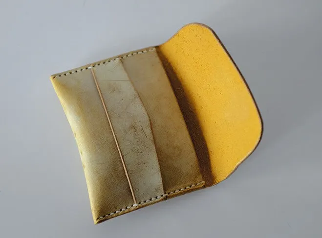 Handmade LEATHER Womens Small Card Wallet Leather Small Coin Change Wallet FOR Women