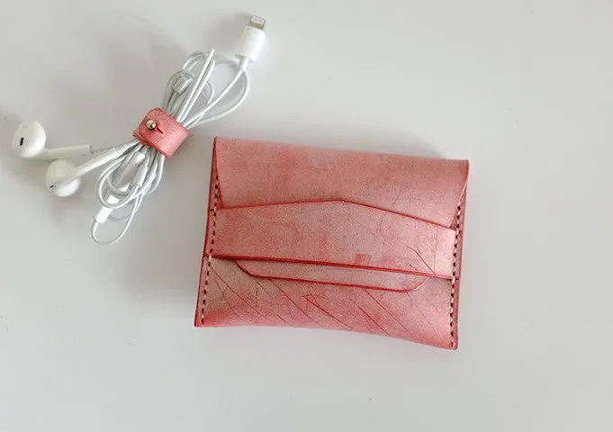 Handmade LEATHER Womens Small Card Wallet Leather Small Coin Change Wallet FOR Women
