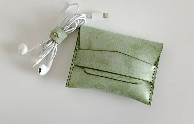 Handmade LEATHER Womens Small Card Wallet Leather Small Coin Change Wallet FOR Women