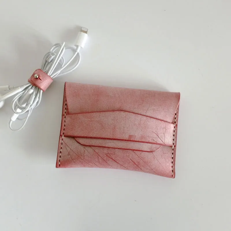 Handmade LEATHER Womens Small Card Wallet Leather Small Coin Change Wallet FOR Women