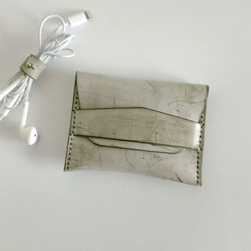 Handmade LEATHER Womens Small Card Wallet Leather Small Coin Change Wallet FOR Women