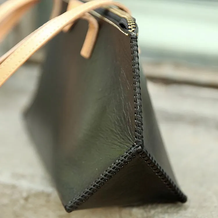 Handmade Vintage Womens Green Leather Handbags Unique Leather Womens Shoulder Purse
