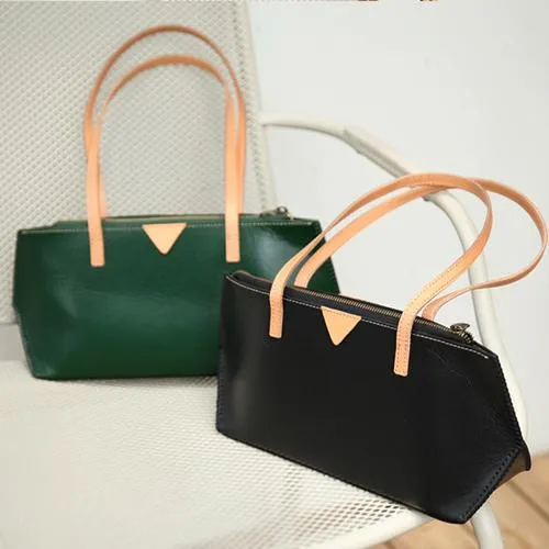 Handmade Vintage Womens Green Leather Handbags Unique Leather Womens Shoulder Purse