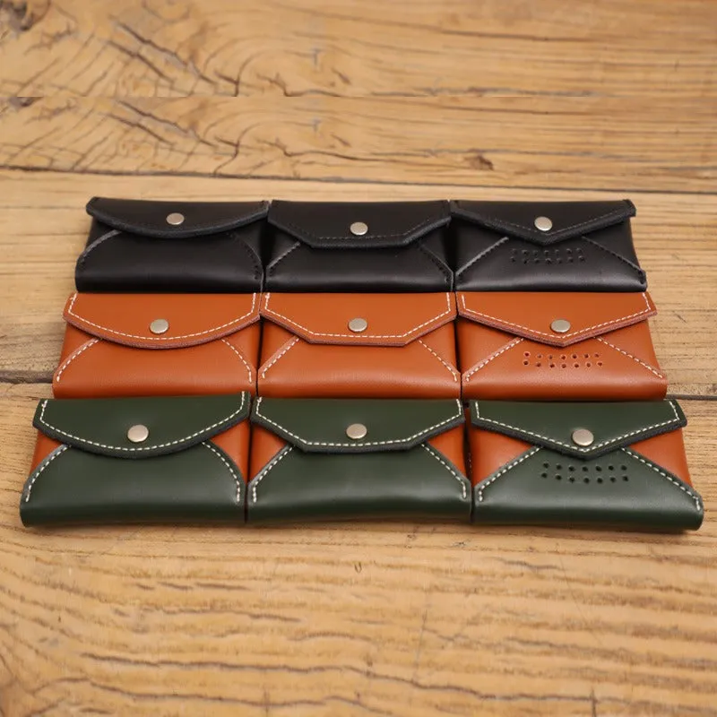 Handmade Women Leather Card Holder Envelope Card Holder Coin Wallet For Women