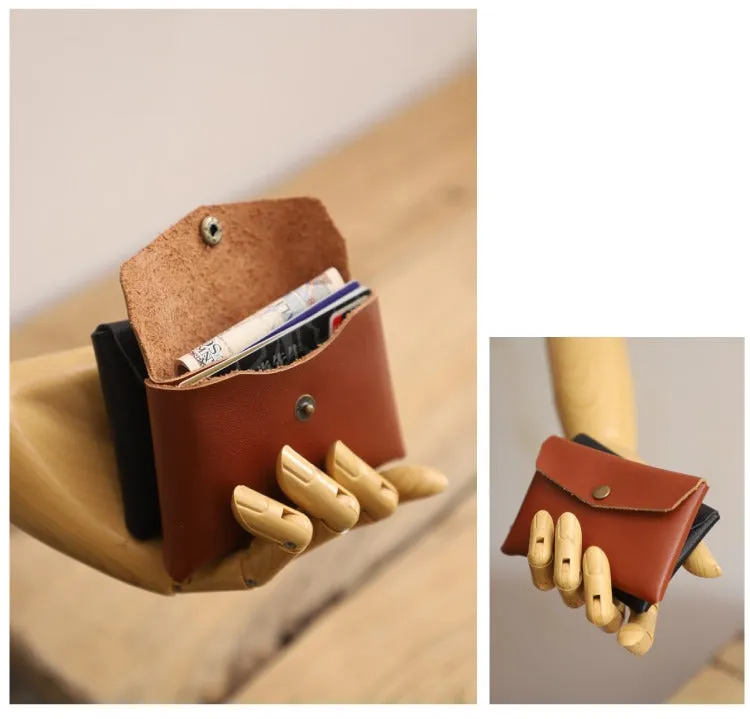 Handmade Women Leather Card Holder Minimalist Card Holder Coin Wallet For Women