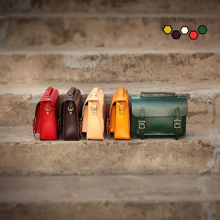 Handmade Womens Green Leather Satchel Shoulder Bag Cambridge Structured Satchel Handbag Purse for Men