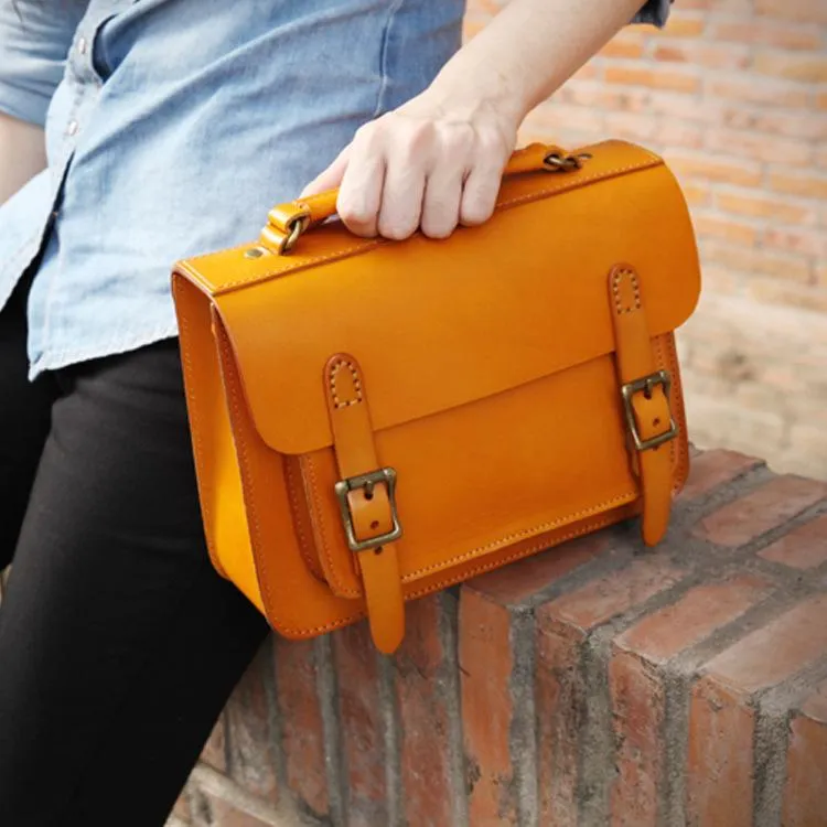 Handmade Womens Green Leather Satchel Shoulder Bag Cambridge Structured Satchel Handbag Purse for Men