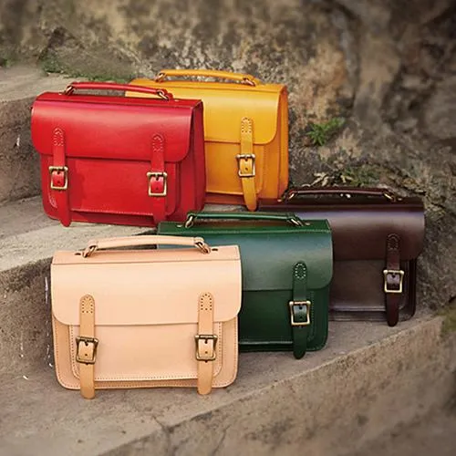 Handmade Womens Green Leather Satchel Shoulder Bag Cambridge Structured Satchel Handbag Purse for Men
