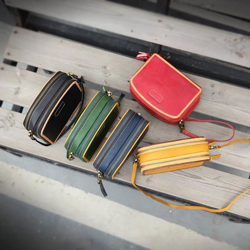 Handmade Women's Leather Shoulder Clutch Purse Handbag Crossbody Bag Clutch Purse